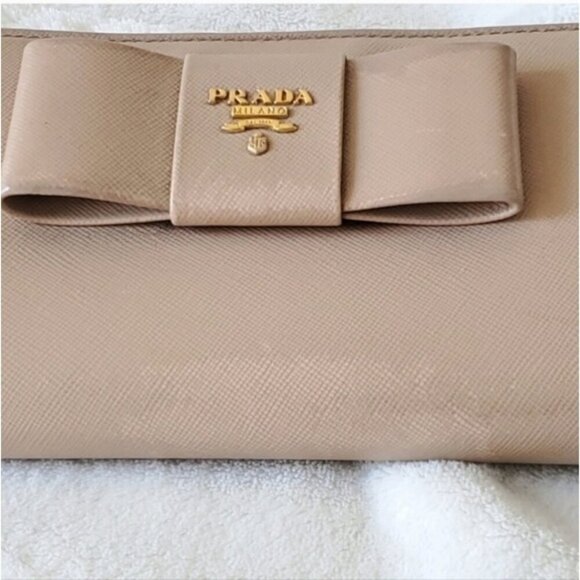 PRADA NUDE BOW ZIPPY Wallet cardholder - Picture 4 of 16